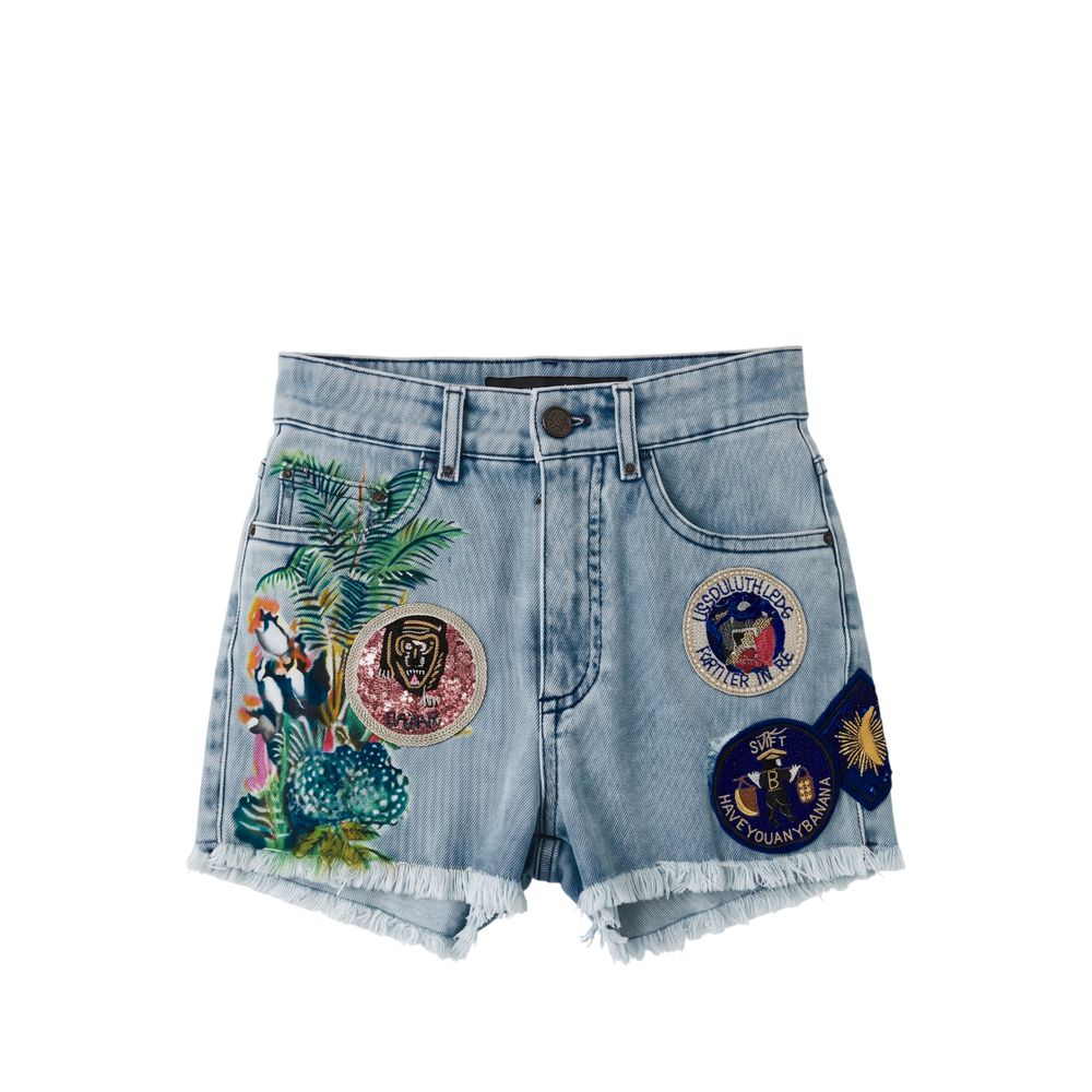 Mr&Mrs Italy Blue Cotton Women's Short - Eljoys Fashion 