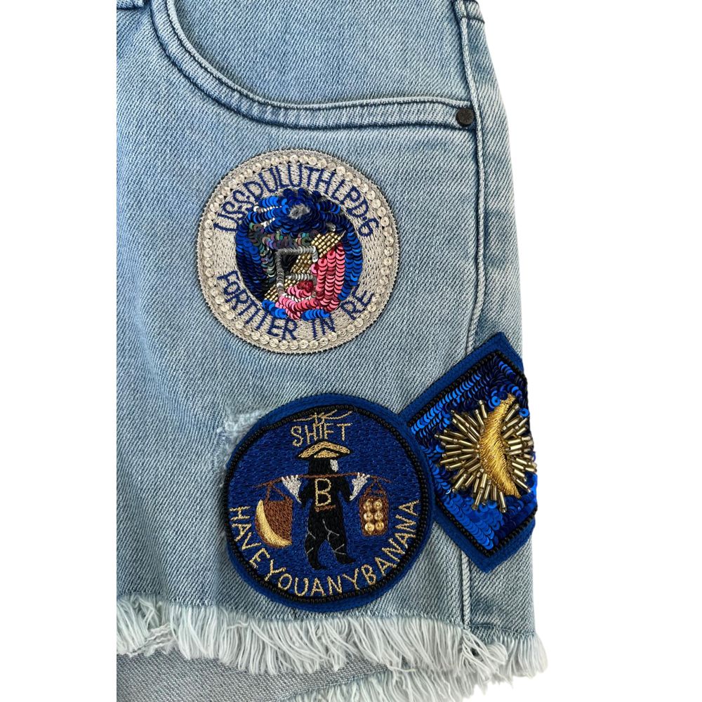 Mr&Mrs Italy Blue Cotton Women's Short - Eljoys Fashion 