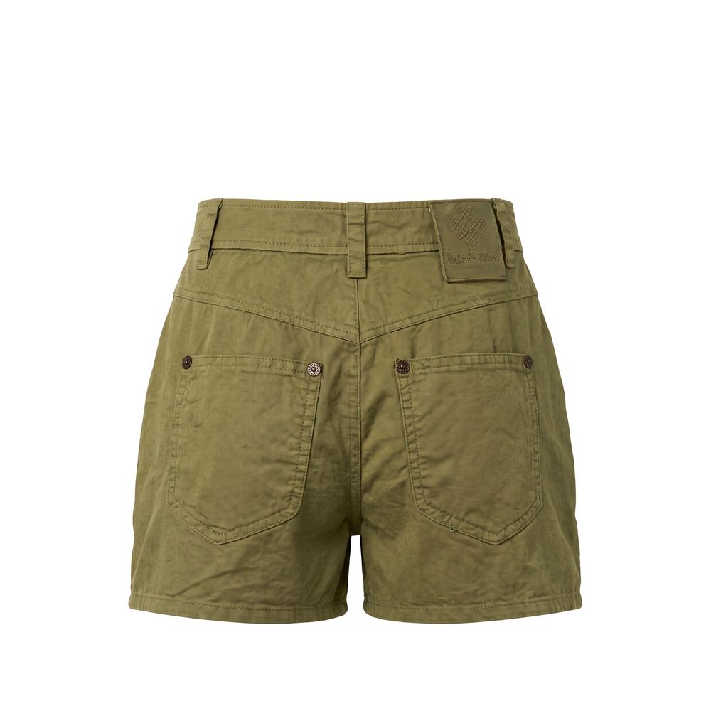 Mr&Mrs Italy Green Cotton Women Shorts - Eljoys Fashion 