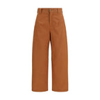 Chloé orange cotton casual pants with a relaxed fit, featuring a comfortable waistband and stylish design.