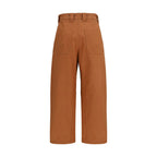 Chloé orange cotton casual pants with relaxed fit and elastic waistband, perfect for everyday comfortable style.