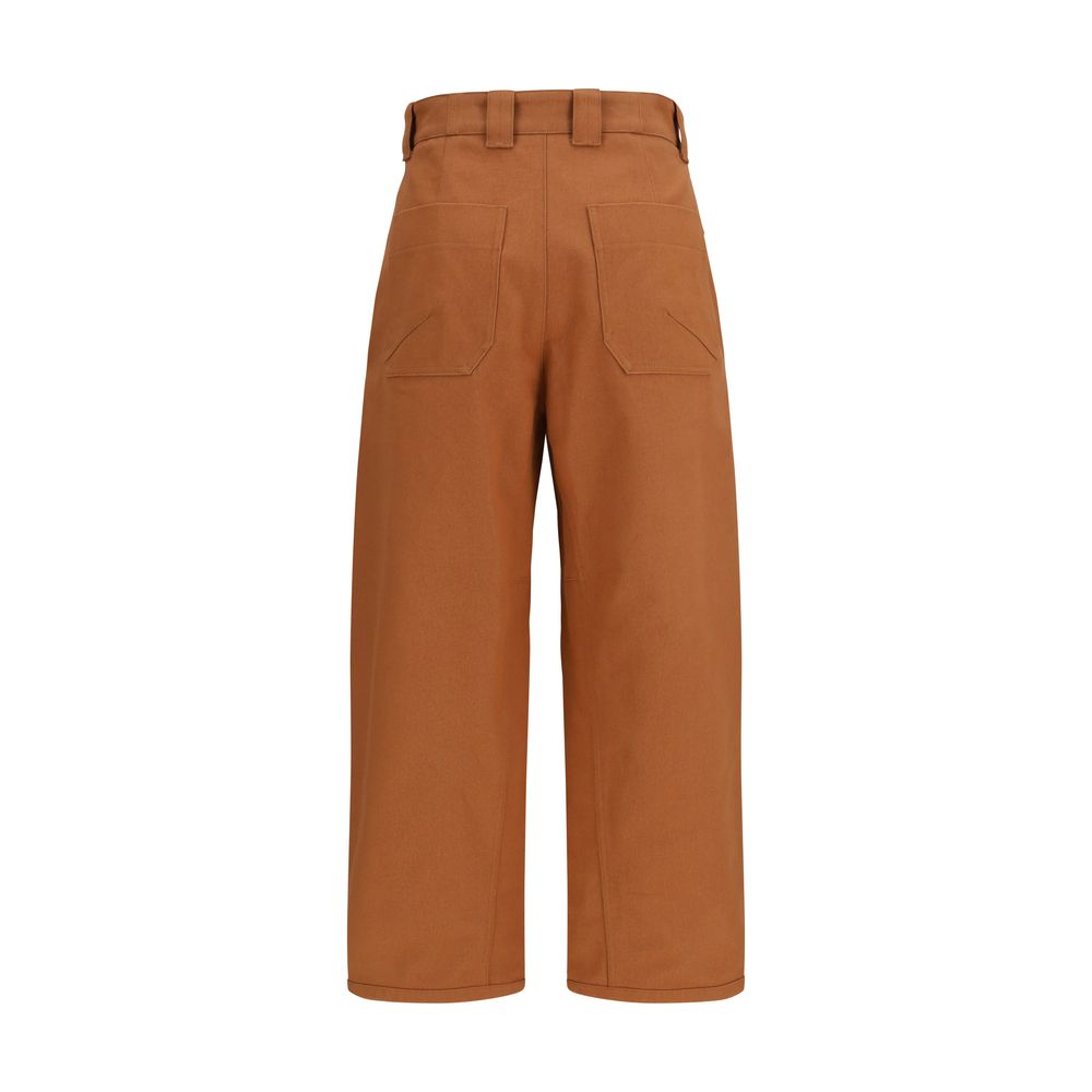 Chloé orange cotton casual pants with relaxed fit and elastic waistband, perfect for everyday comfortable style.