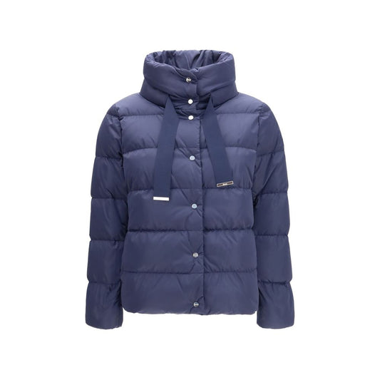 Herno Blue Polyester Full-Length Jacket Herno