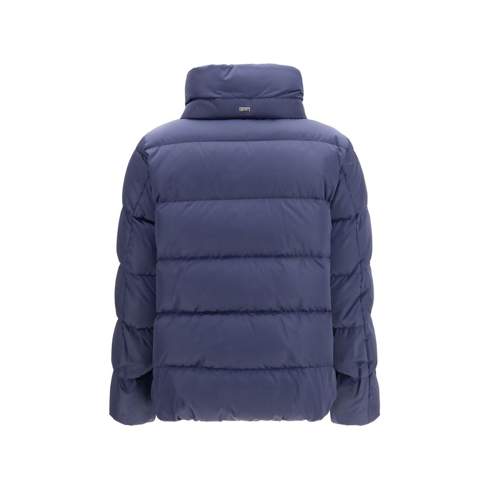 Herno Blue Polyester Full-Length Jacket Herno