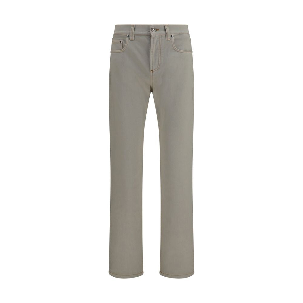 Versace Beige Cotton Tapered Jeans - Eljoys Fashion 