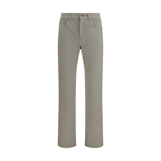 Versace Beige Cotton Tapered Jeans Versace