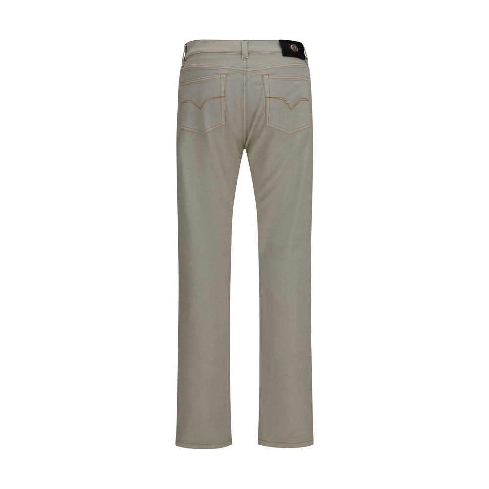 Versace Beige Cotton Tapered Jeans - Eljoys Fashion 