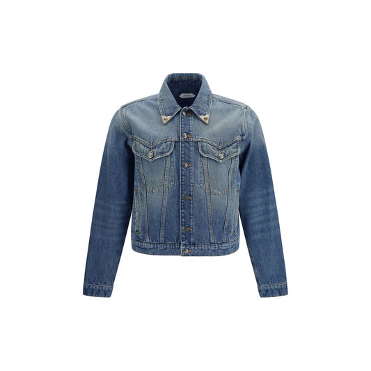 Versace Blue Cotton Denim Jacket Versace