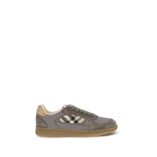Burberry Gray Calf Leather Bos Taurus Low Top Sneakers Burberry