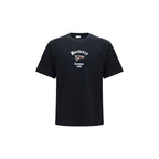Black cotton T-shirt by Burberry with classic branding and a comfortable fit, displayed on a plain background.