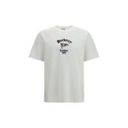 White cotton T-shirt by Burberry with classic logo print, displayed flat on a neutral background.