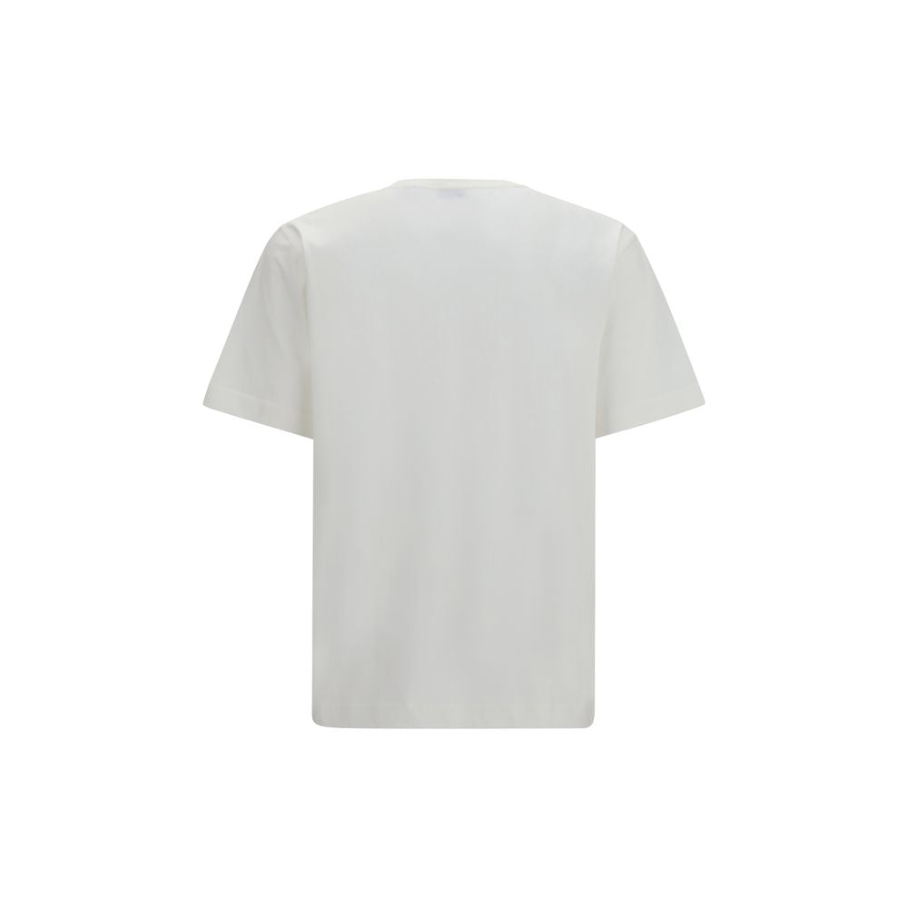 White cotton T-shirt by Burberry with classic logo and clean design, displayed flat on a neutral background.