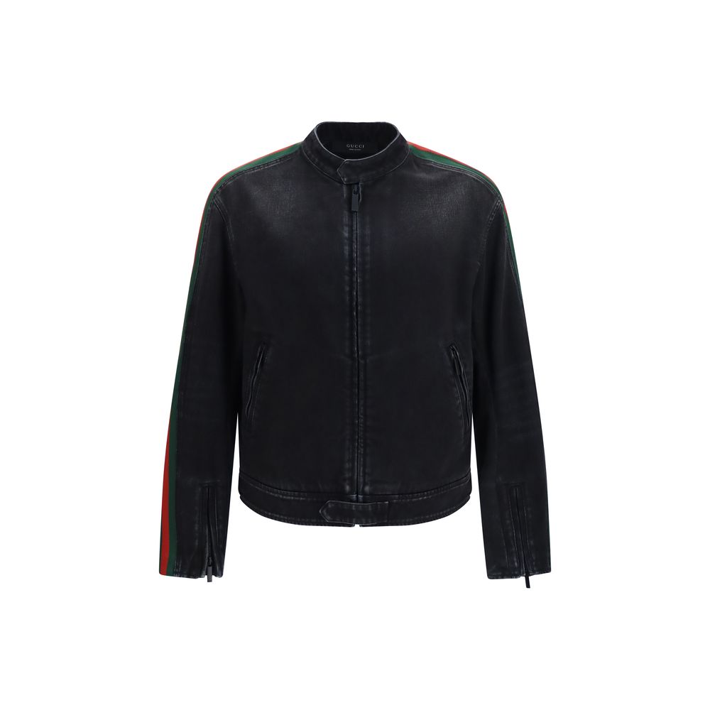 Gucci Black Cotton Biker Jacket - Eljoys Fashion 