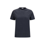 Gray cotton T-shirt from Brunello Cucinelli featuring a classic fit and subtle branding.