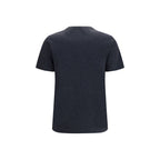 Gray Brunello Cucinelli cotton T-shirt with round neckline and short sleeves, laid flat on a white background.