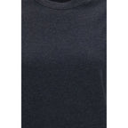 Gray cotton T-shirt by Brunello Cucinelli, casual men's top with a classic fit and subtle branding.