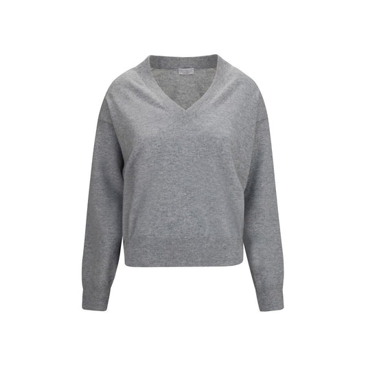 Brunello Cucinelli Gray Cashmere Sweater Brunello Cucinelli