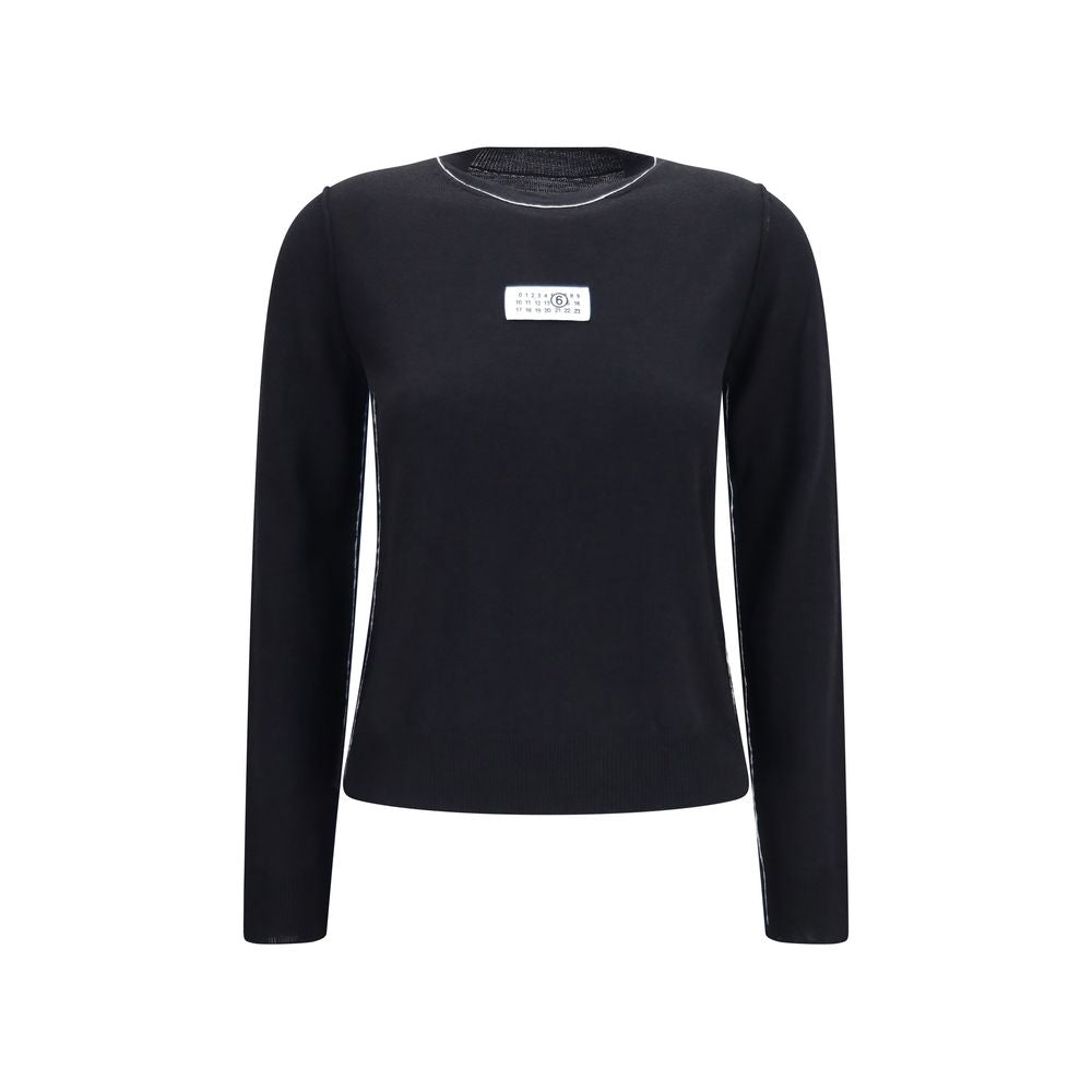 Black wool Oves Aries sportswear by MM6, featuring a stylish, cozy design with visible logo details and textured fabric.