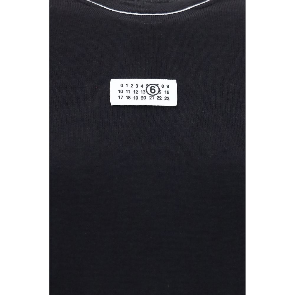 Black MM6 wool oversize Aries sportswear hoodie with relaxed fit and textured fabric, featuring bold Aries logo on the front.