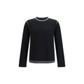 Black MM6 wool sweatshirt with Aries zodiac design, featuring a relaxed fit and cozy knit texture.