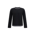 Black MM6 wool sweatshirt with Aries zodiac design, featuring a relaxed fit and cozy knit texture.
