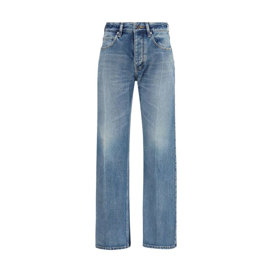 Balenciaga Blue Cotton Straight-Leg Jeans Balenciaga