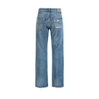 Balenciaga blue cotton straight-leg jeans with classic fit and clean design, displayed on a neutral background.