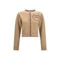 Chloé beige wool Aries cardigan with a cozy fit, featuring a classic button-up design and ribbed cuffs.