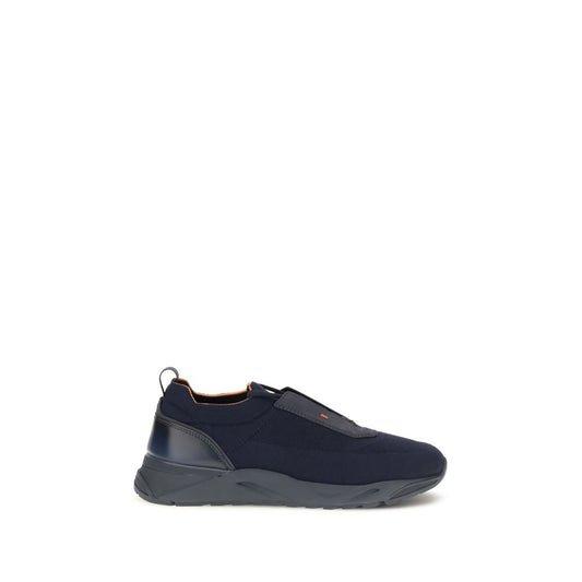 Santoni Blue Fabric Athletic Sneakers Santoni
