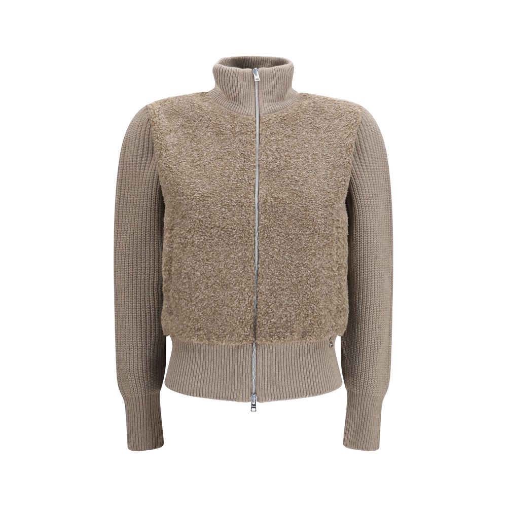 Herno Beige Wool Oves Aries Cardigan Herno
