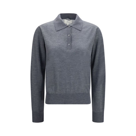 Loulou De Saison Gray Cashmere Polo Shirt Loulou De Saison