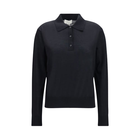 Loulou De Saison Black Cashmere Polo Shirt Loulou De Saison