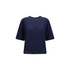 Blue cashmere T-shirt from Loulou De Saison, featuring a soft, luxurious fabric and a relaxed fit for casual style.