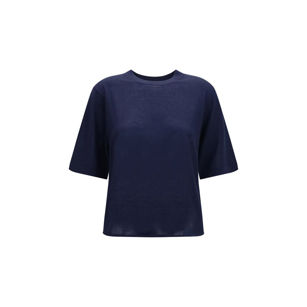 Blue cashmere T-shirt from Loulou De Saison, featuring a soft, luxurious fabric and a relaxed fit for casual style.