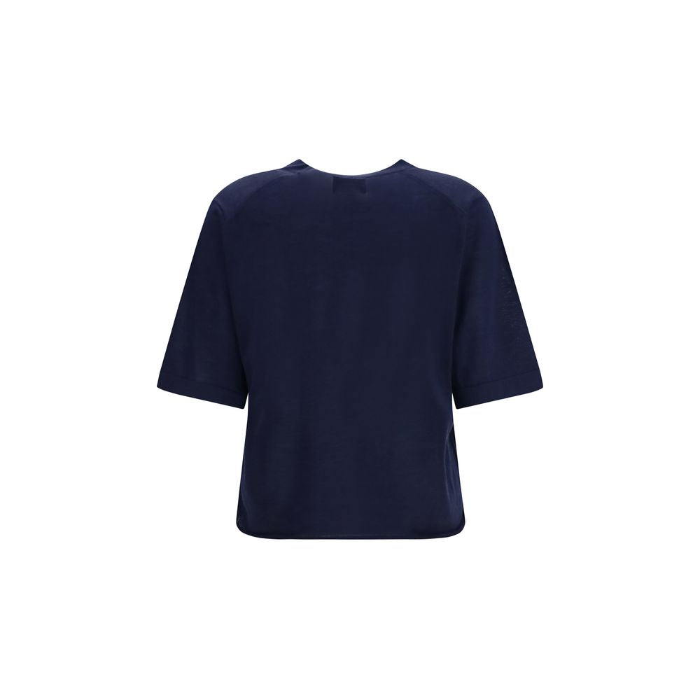 Blue cashmere T-shirt from Loulou De Saison, featuring a soft, luxurious fabric and a classic fit.