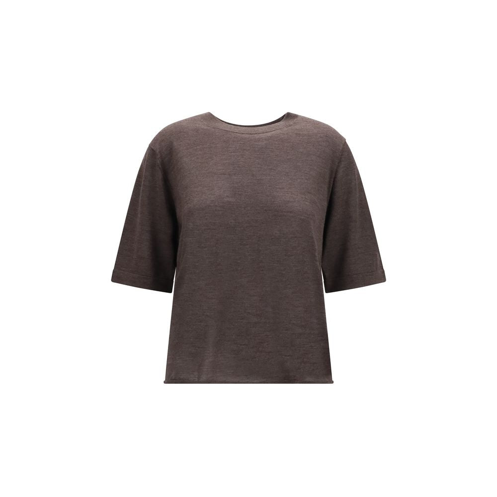 Loulou De Saison Brown Cashmere T-Shirt - Eljoys Fashion 