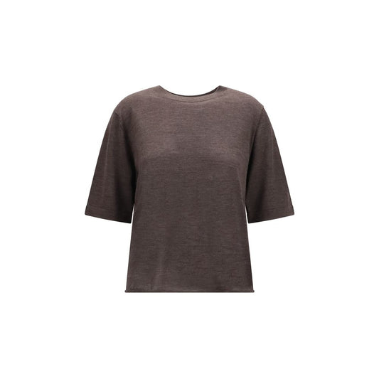 Loulou De Saison Brown Cashmere T-Shirt Loulou De Saison