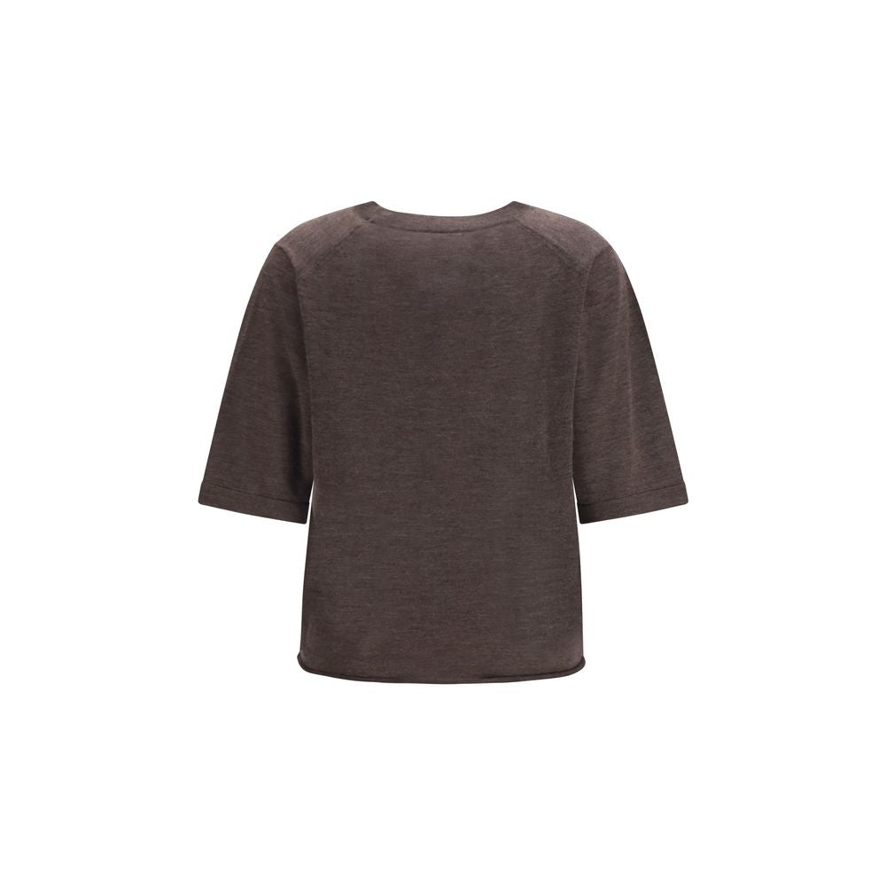 Loulou De Saison Brown Cashmere T-Shirt - Eljoys Fashion 