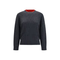 Gray cashmere sweater by Loulou De Saison, featuring a cozy fit and classic design, visible on a mannequin.