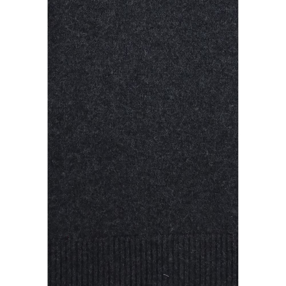 Gray cashmere sweater by Loulou De Saison with a cozy, soft knit texture and classic fit, displayed on a neutral background.