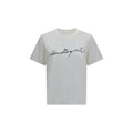 White cotton T-shirt from MM6 featuring a classic fit and minimal design, displayed on a plain background.