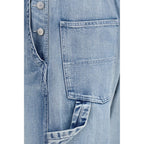 Blue cotton jeans by MM6, showcasing classic denim fabric and stylish fit, with visible stitching and a modern design.