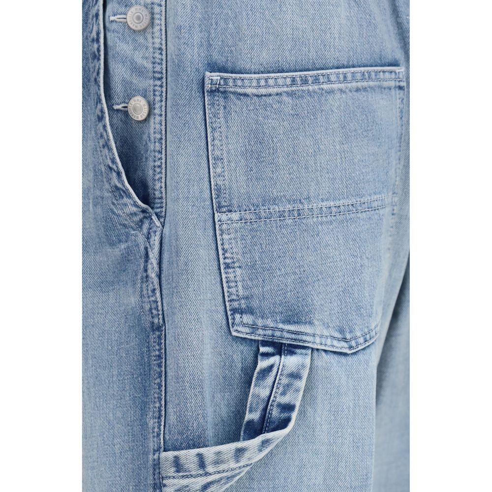 Blue cotton jeans by MM6, showcasing classic denim fabric and stylish fit, with visible stitching and a modern design.
