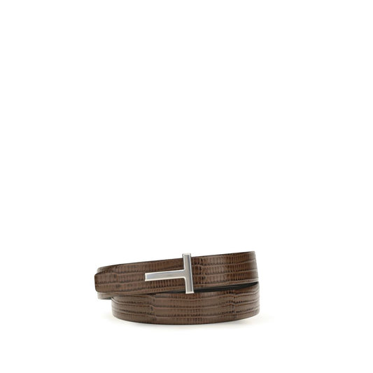 Tom Ford Brown Calf Leather Bos Taurus Belt Tom Ford