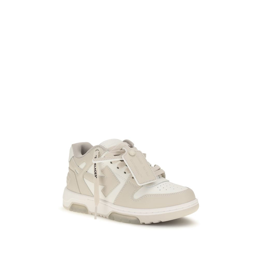 Off-White Beige Calf Leather Bos Taurus Low Top Sneakers Off-White