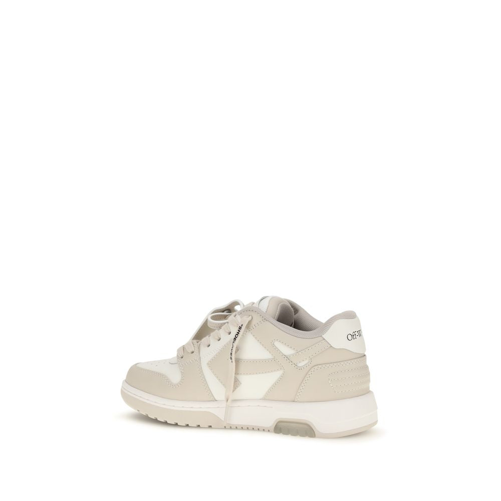 Off-White Beige Calf Leather Bos Taurus Low Top Sneakers Off-White