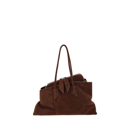The Attico Brown Calf Leather Bos Taurus Shoulder Bag The Attico