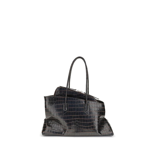The Attico Black Calf Leather Bos Taurus Shoulder Bag The Attico