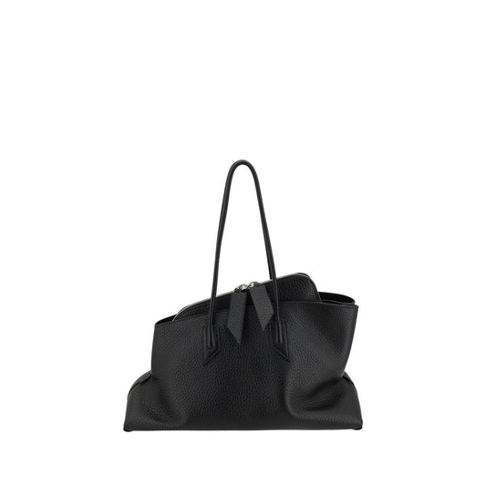 The Attico Black Calf Leather Bos Taurus Shoulder Bag The Attico