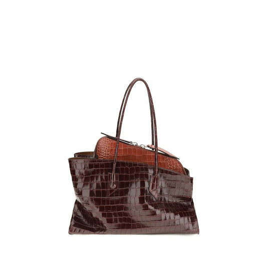The Attico Bordeaux Calf Leather Bos Taurus Shoulder Bag The Attico